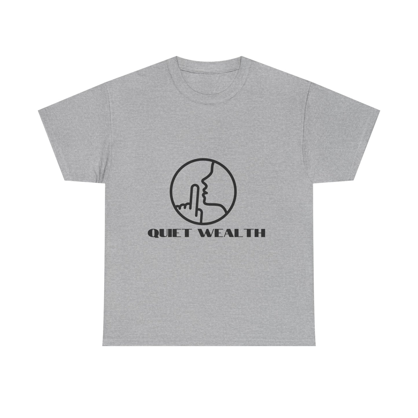 Quiet Wealth Unisex Heavy Cotton Tee - Minimalist Style