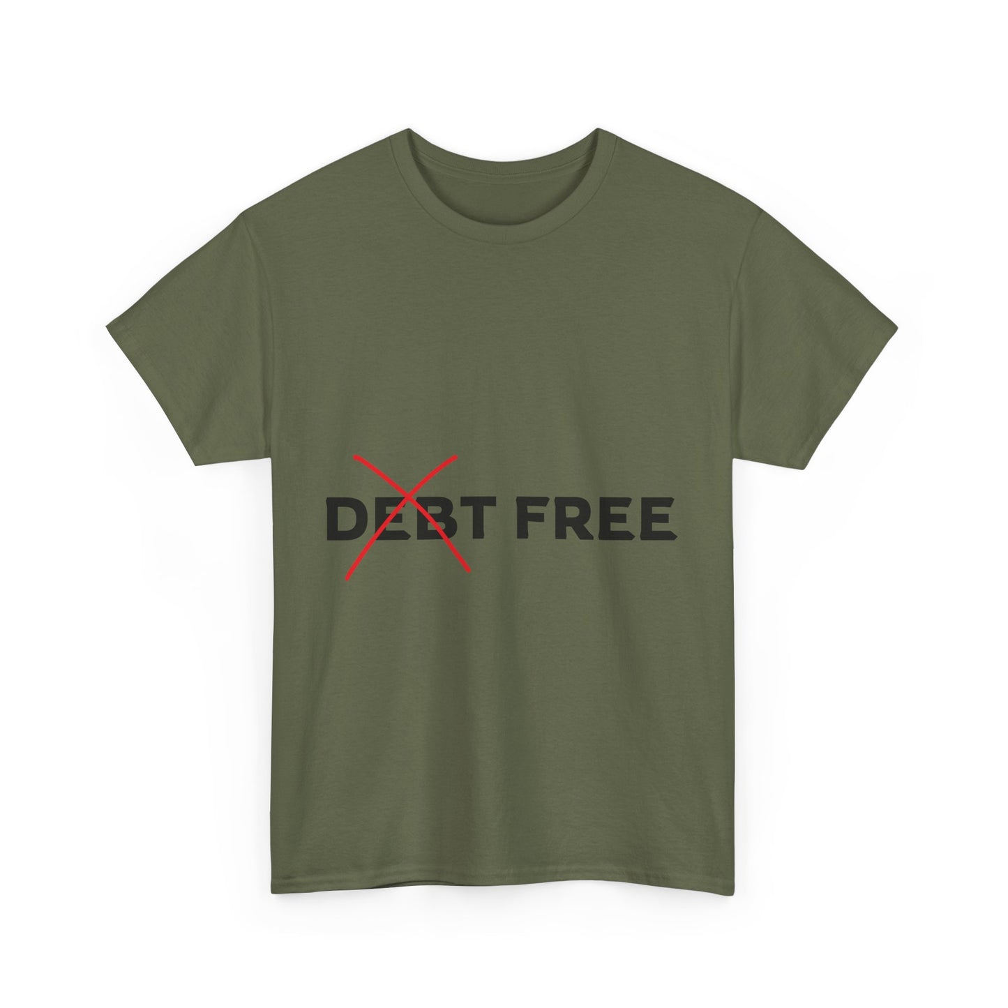 Debt Free Unisex Heavy Cotton Tee - Minimalist Style