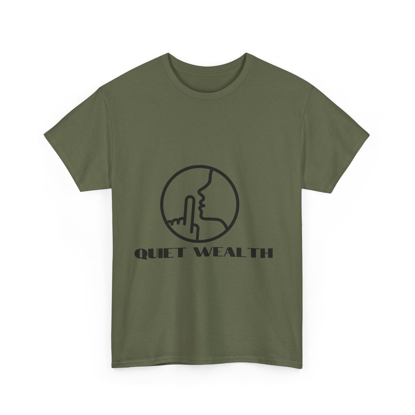 Quiet Wealth Unisex Heavy Cotton Tee - Minimalist Style