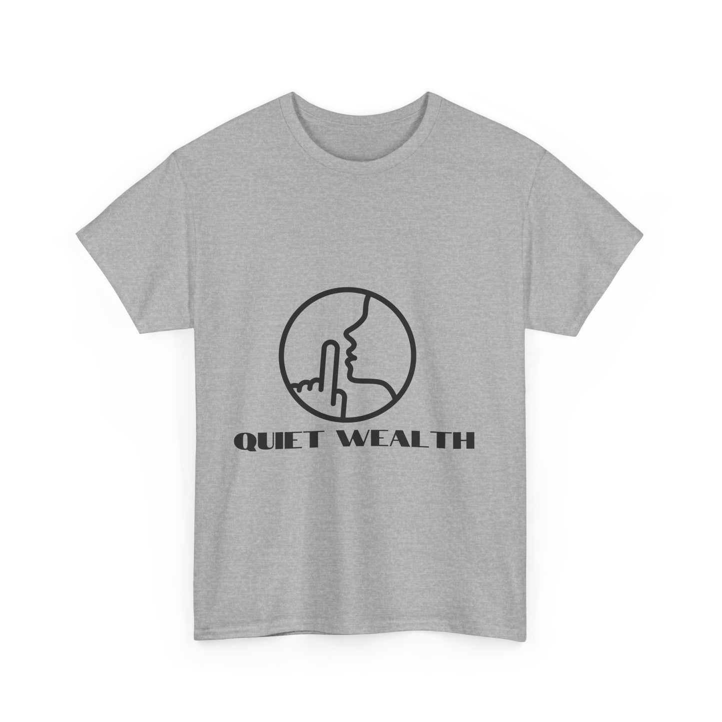 Quiet Wealth Unisex Heavy Cotton Tee - Minimalist Style