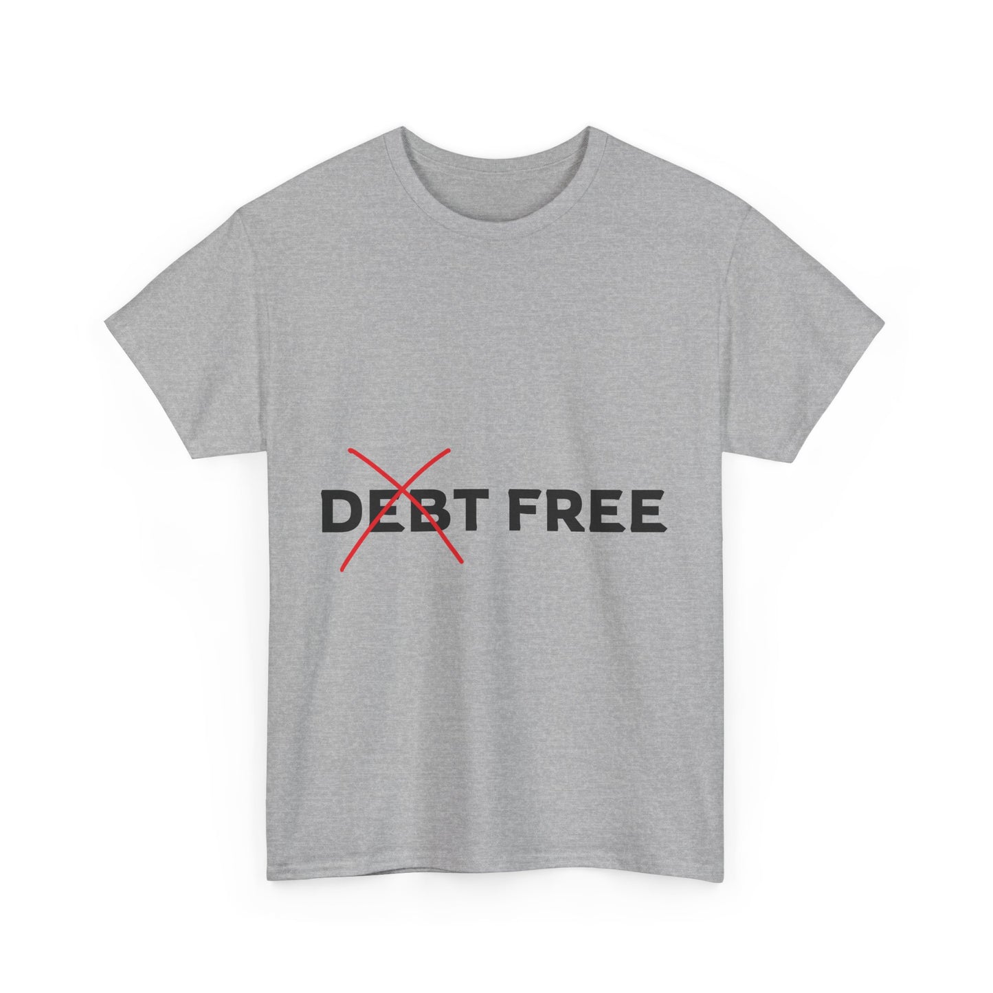 Debt Free Unisex Heavy Cotton Tee - Minimalist Style