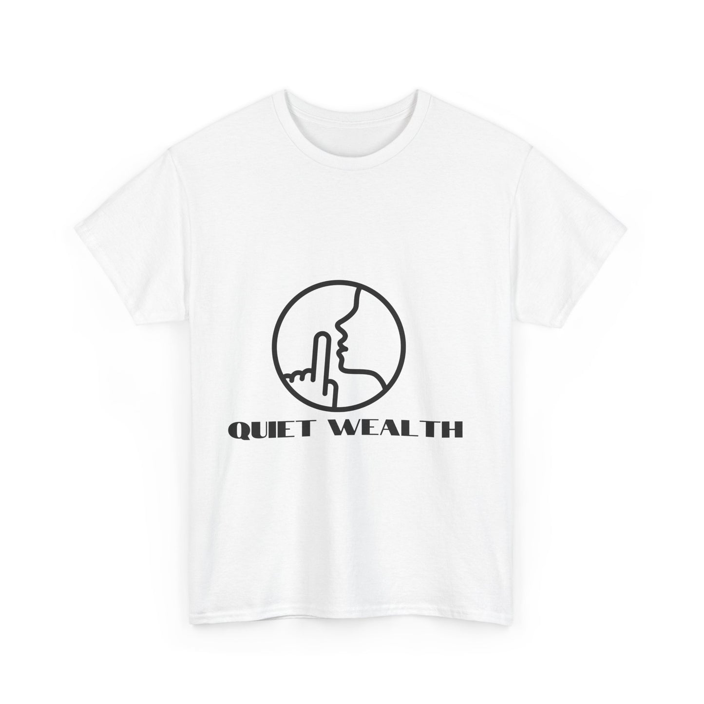 Quiet Wealth Unisex Heavy Cotton Tee - Minimalist Style