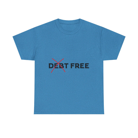 Debt Free Unisex Heavy Cotton Tee - Minimalist Style